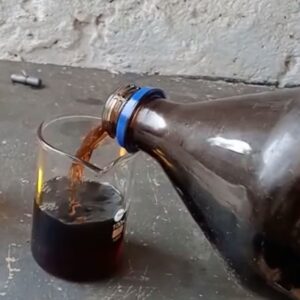 Waste Plastic Oil (WPO) being poured
